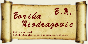 Borika Miodragović vizit kartica